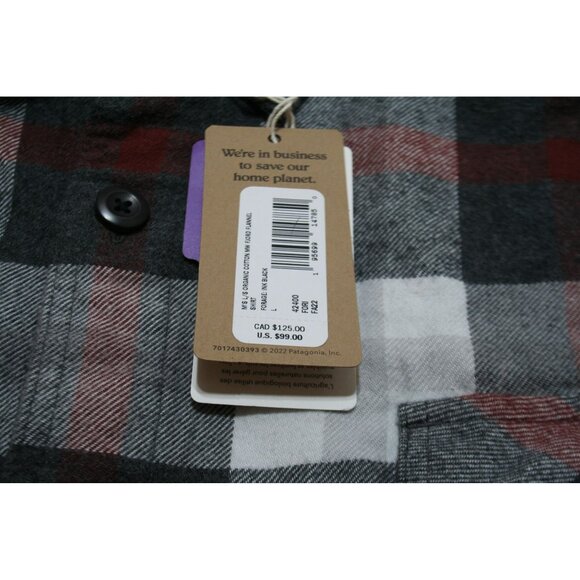 Patagonia Fjord Flannel Shirt Mens L NWT Forage Ink Black 42400 Gorpcore Outdoor - Picture 4 of 8
